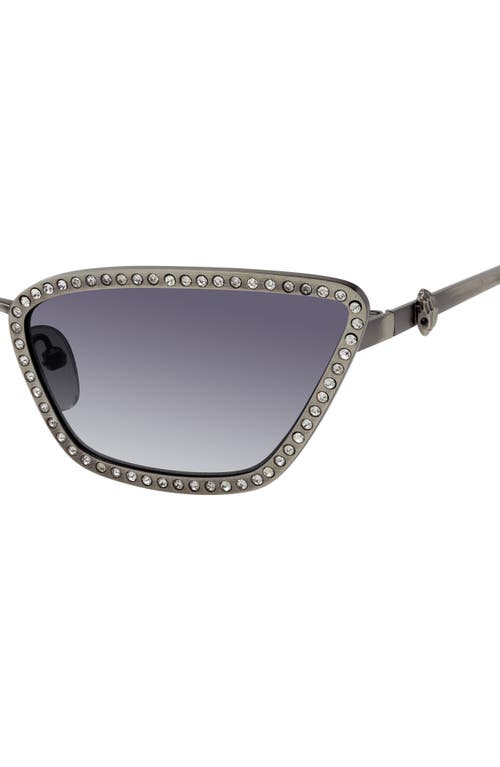 Kurt Geiger Cat Eye Sunglasses, 60mm In Silver/smoke Gradient