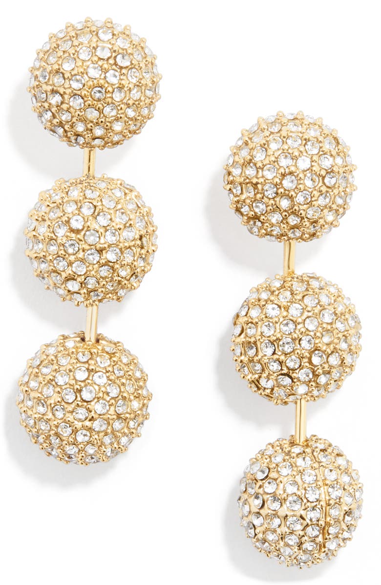BaubleBar Pavé Cubic Zirconia Ball Drop Earrings, Main, color,