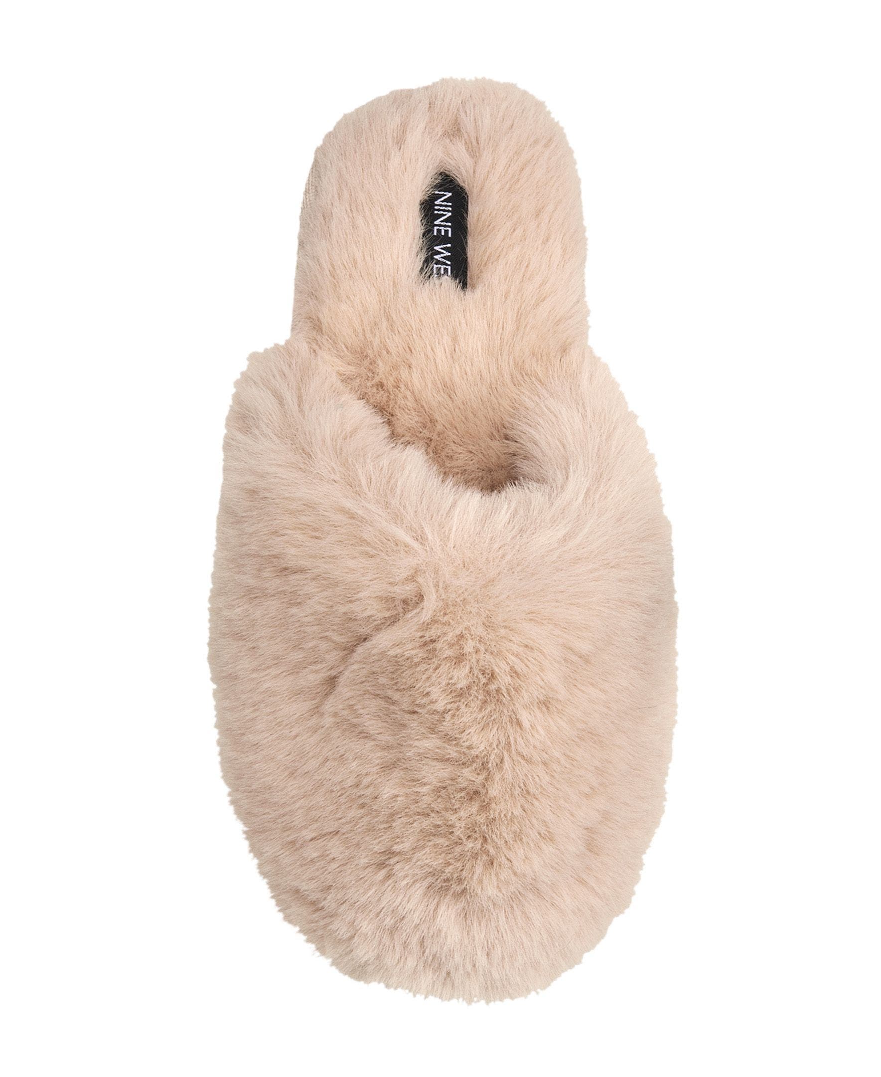 Faux Fur Closed Scuff Slipper, Alternate, color, Sand