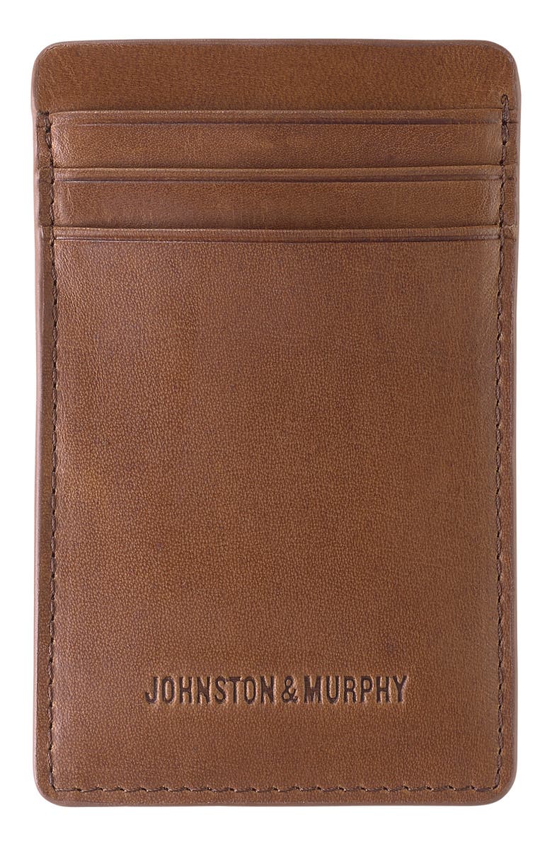 Johnston & Murphy Leather Money Clip Card Case, Main, color, 