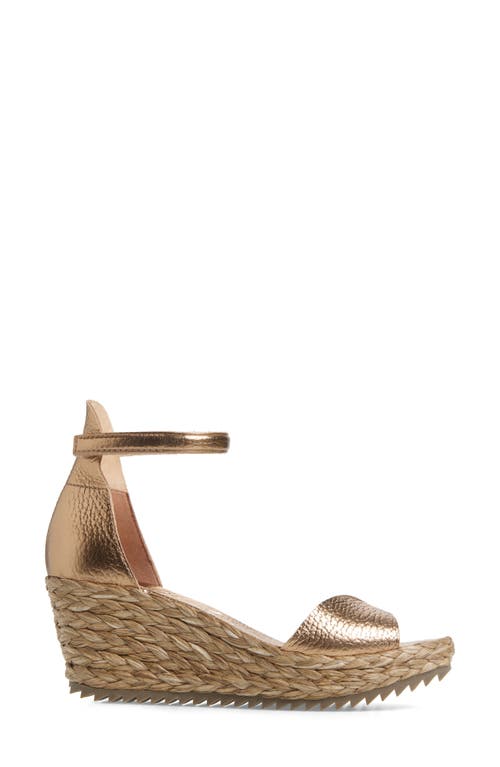 Pedro Garcia Feba Water Resistant Espadrille Wedge Sandal In Cava Cervo Lame