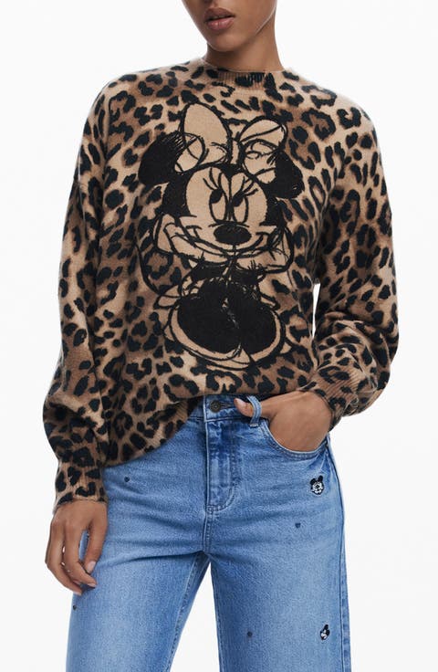 Minnie Mouse Leopard Sweater