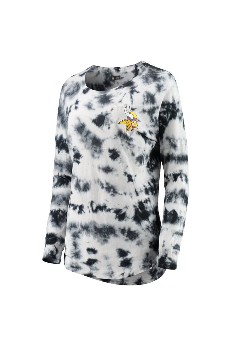 Women's New Era Black Minnesota Vikings Tie-Dye Long Sleeve T-Shirt, Alternate, color, Black
