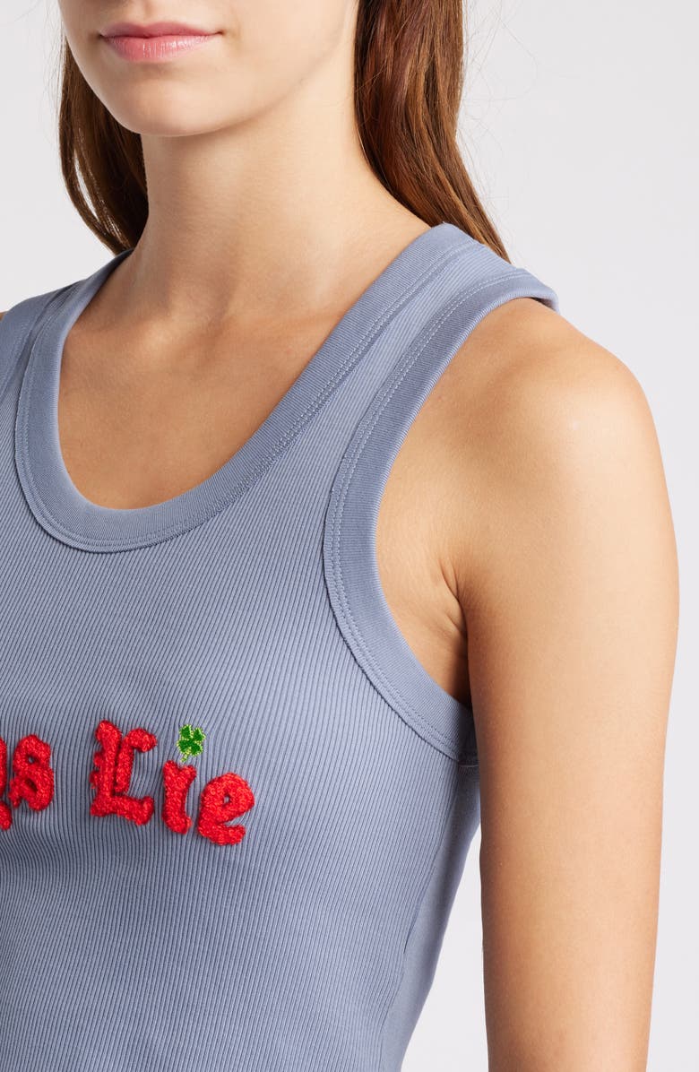 BOYS LIE Better Luck Next Time Rib Crop Tank, Alternate, color, Grey