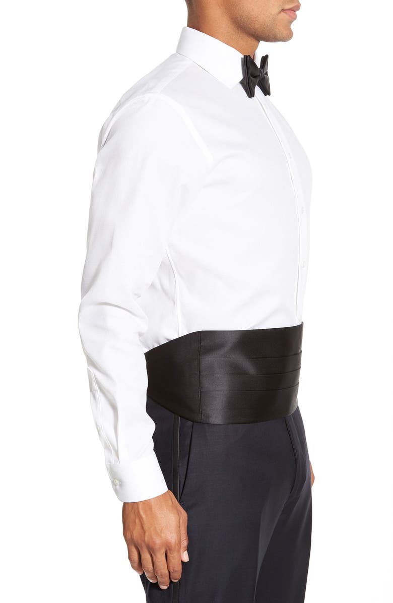 David Donahue Cummerbund & Pre-Tied Bow Tie Set, Alternate, color, Black