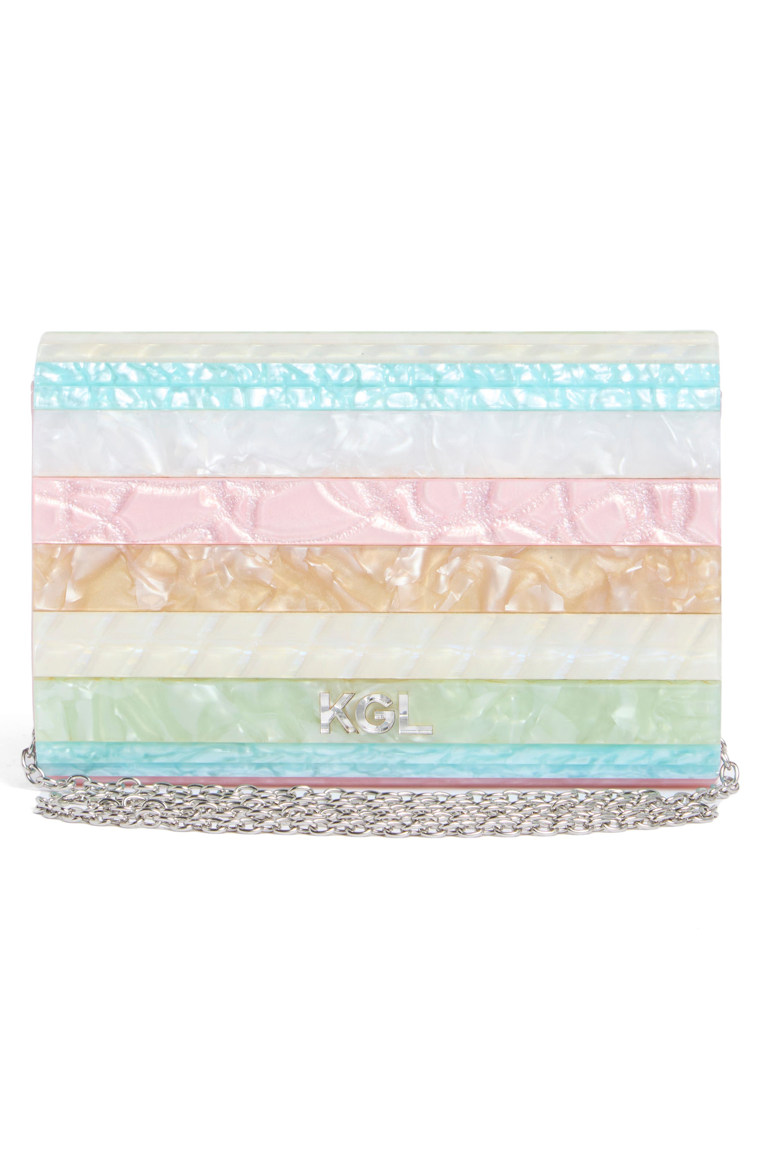 Kurt Geiger London Disco Acrylic Flap Clutch, Alternate, color, Pink Multi