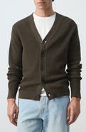 MANGO Microstructure Cotton Blend Cardigan