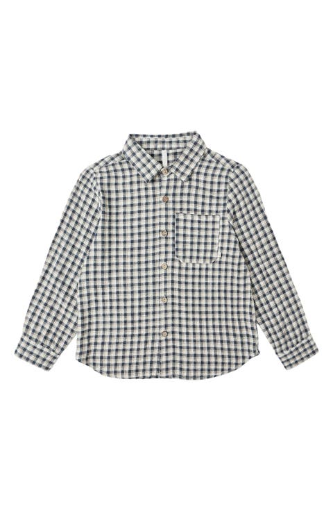 Gingham Long Sleeve Button-Up Shirt (Baby)