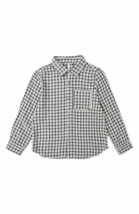 QUINCY MAE Gingham Long Sleeve Button-Up Shirt