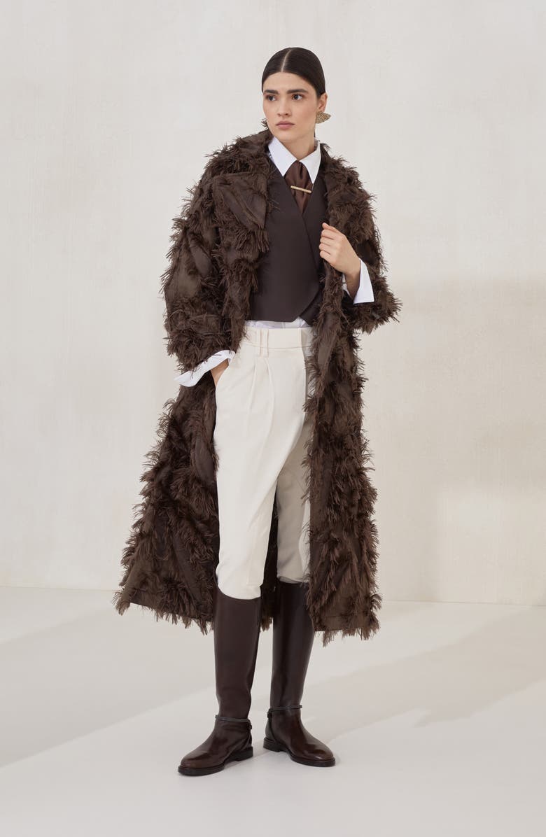 Brunello Cucinelli Dracaena fil coupé coat, Alternate, color, 