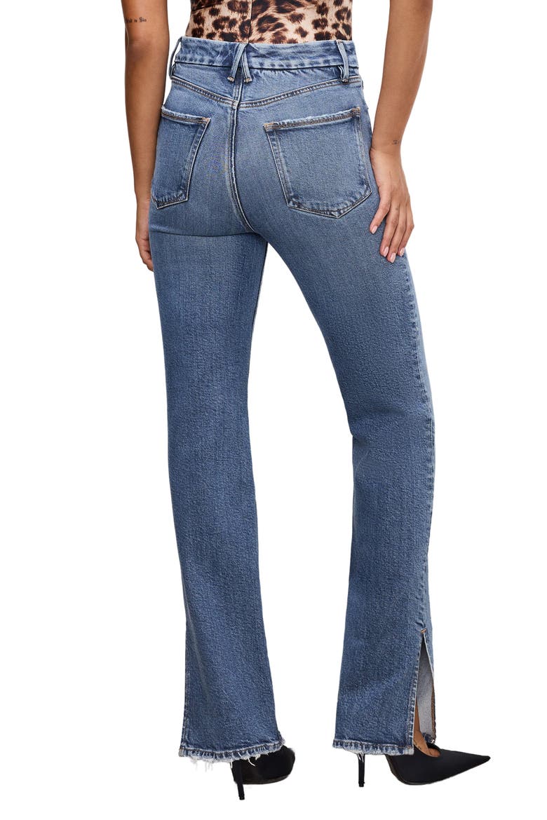 SoftTech Good Boy Slit Hem High Waist Straight Leg Jeans, Alternate, color, INDIGO737