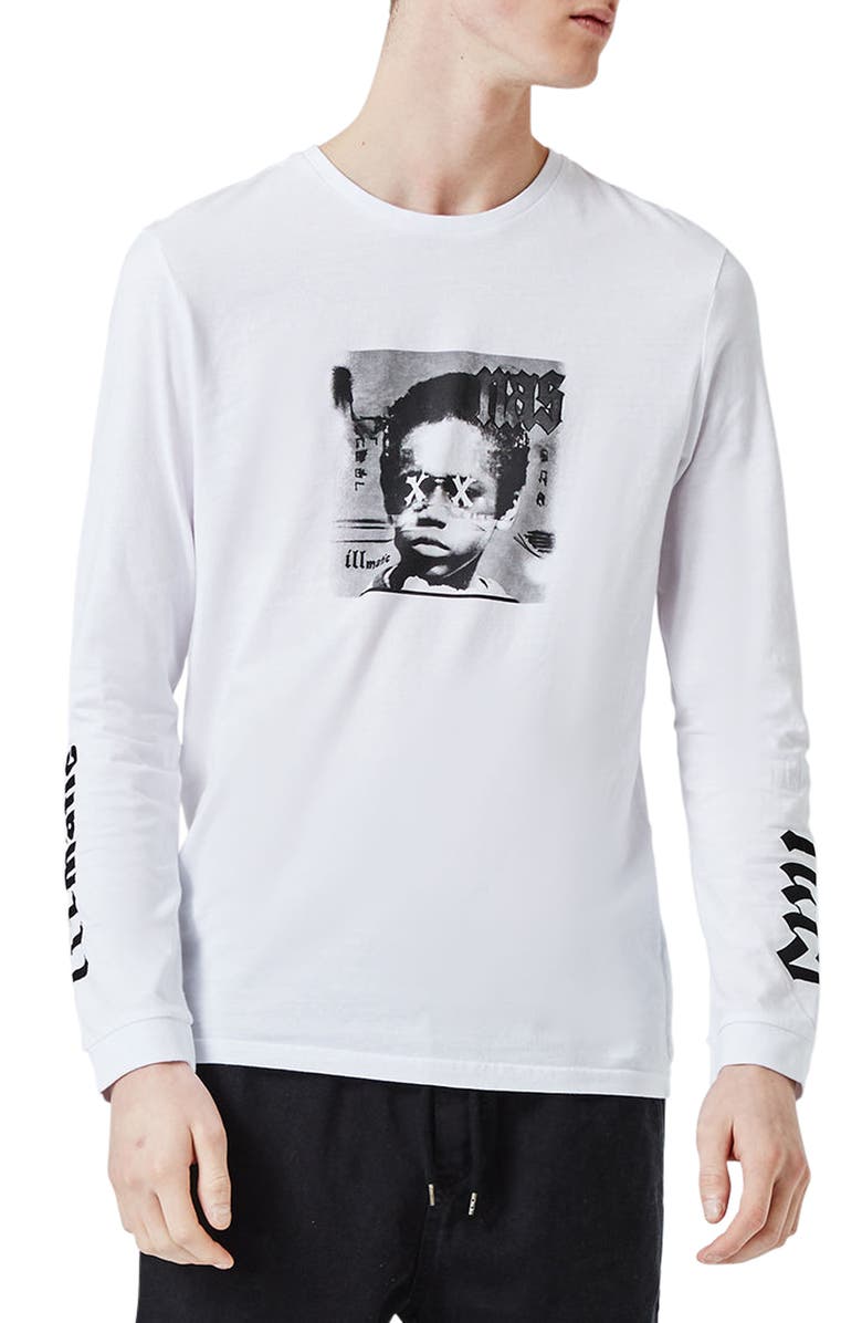 Topman Nas Illmatic Long Sleeve Graphic T-Shirt, Main, color, 