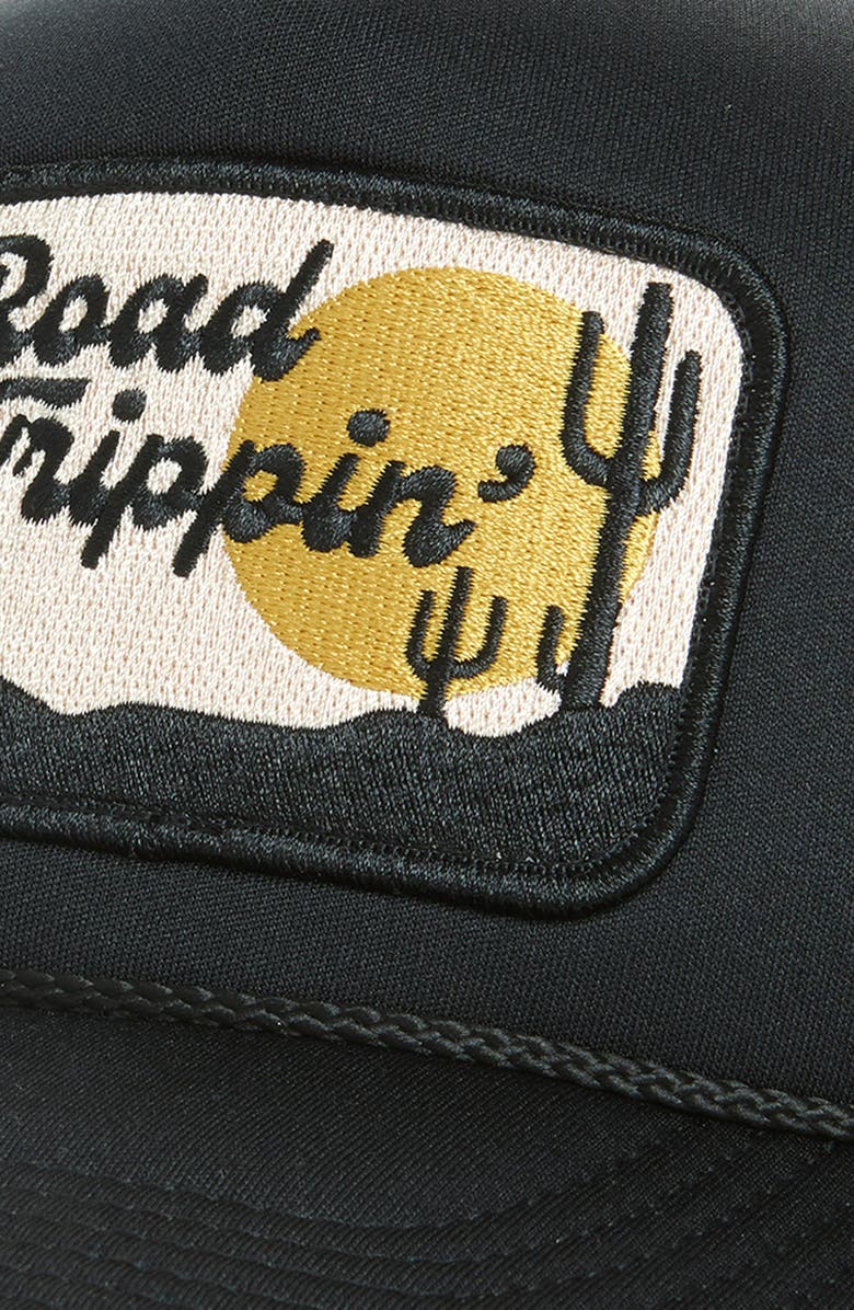 Local Beach Road Trippin' Patch Trucker Hat, Alternate, color, Black