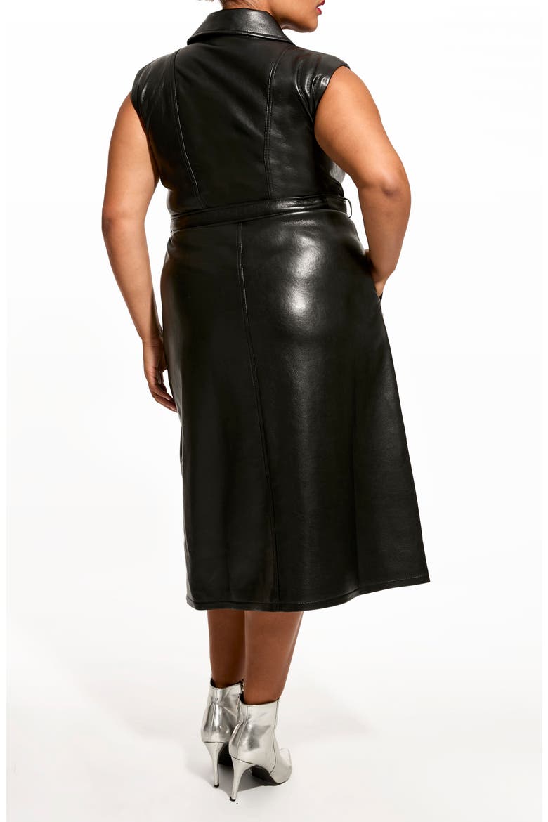 Lola Recycled Leather Dress, Alternate, color, BLACK