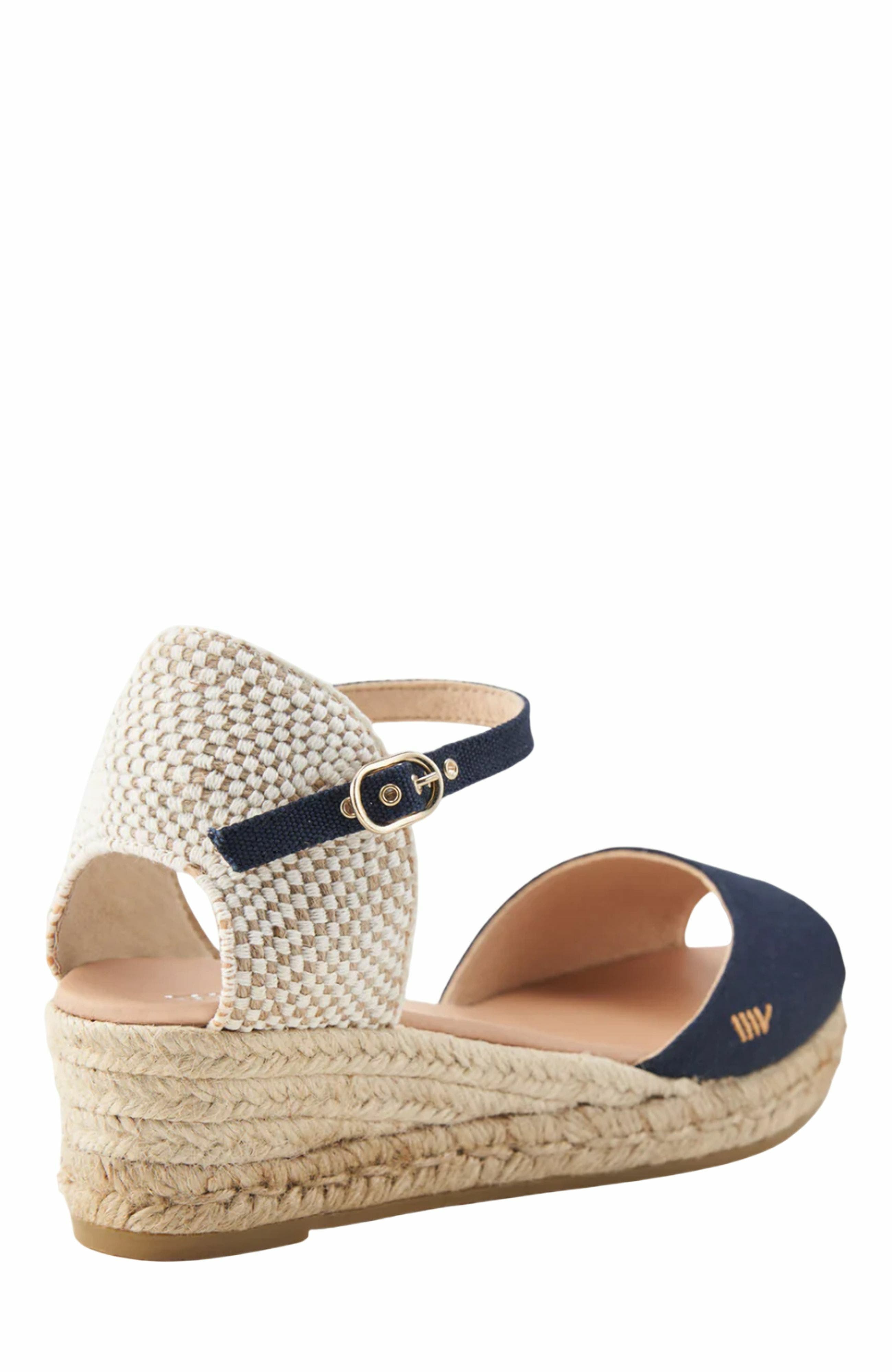 VISCATA Cavall Canvas Espadrille Sandal Wedges, Alternate, color, Navy Blue