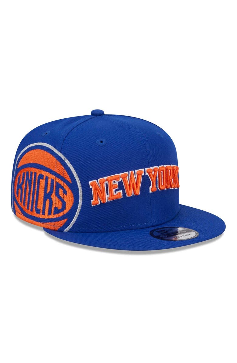 New Era Men's New Era Blue New York Knicks Side Logo 9FIFTY Snapback Hat, Main, color,