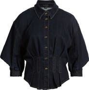 AllSaints Nancy Cotton Blend Stretch Denim Shirt