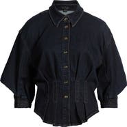 AllSaints Nancy Cotton Blend Stretch Denim Shirt