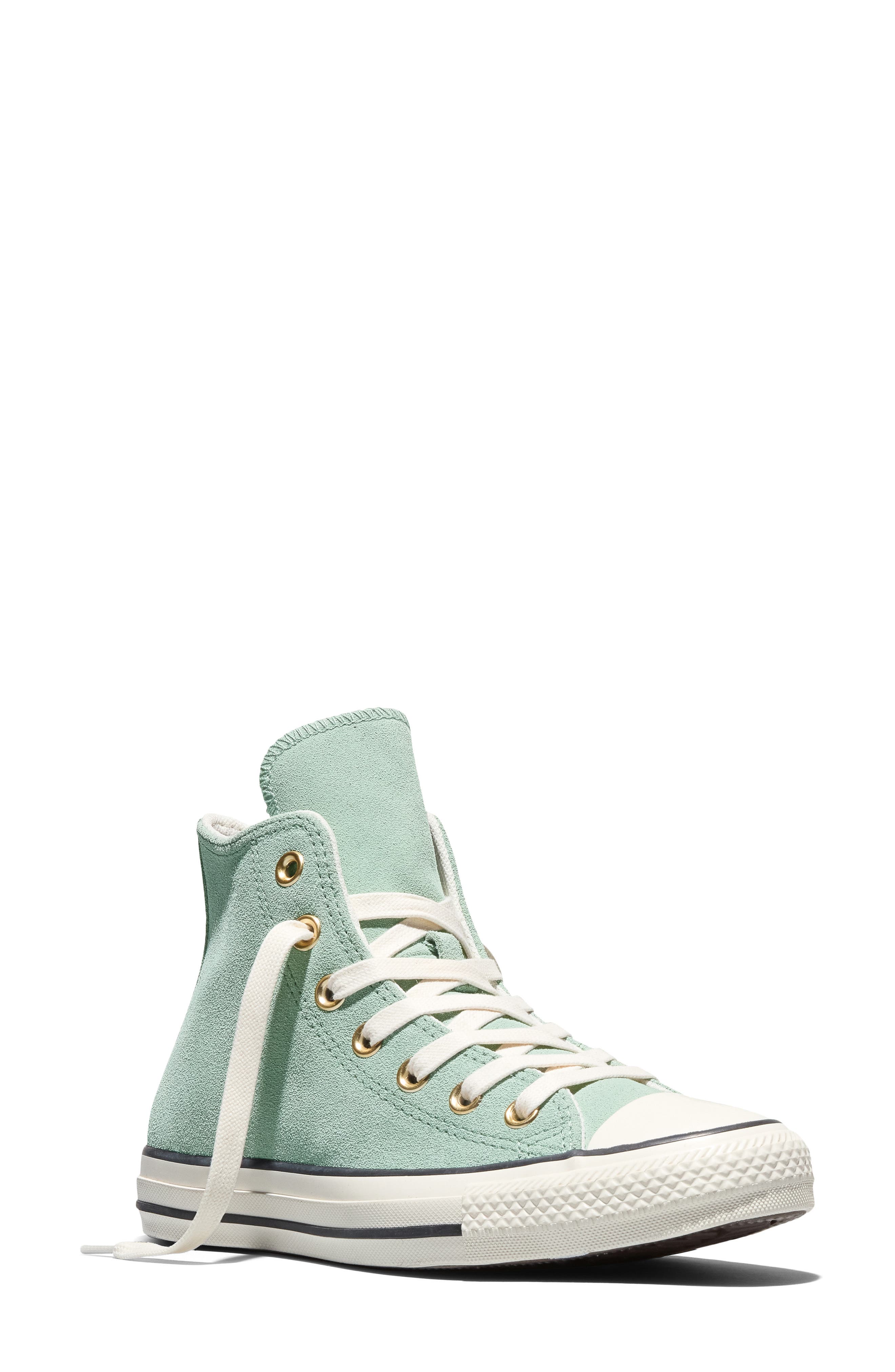 Converse Gender Inclusive Chuck Taylor All Star Suede High Top Sneaker, Main, color, Thyme Again/ Egret/ Black