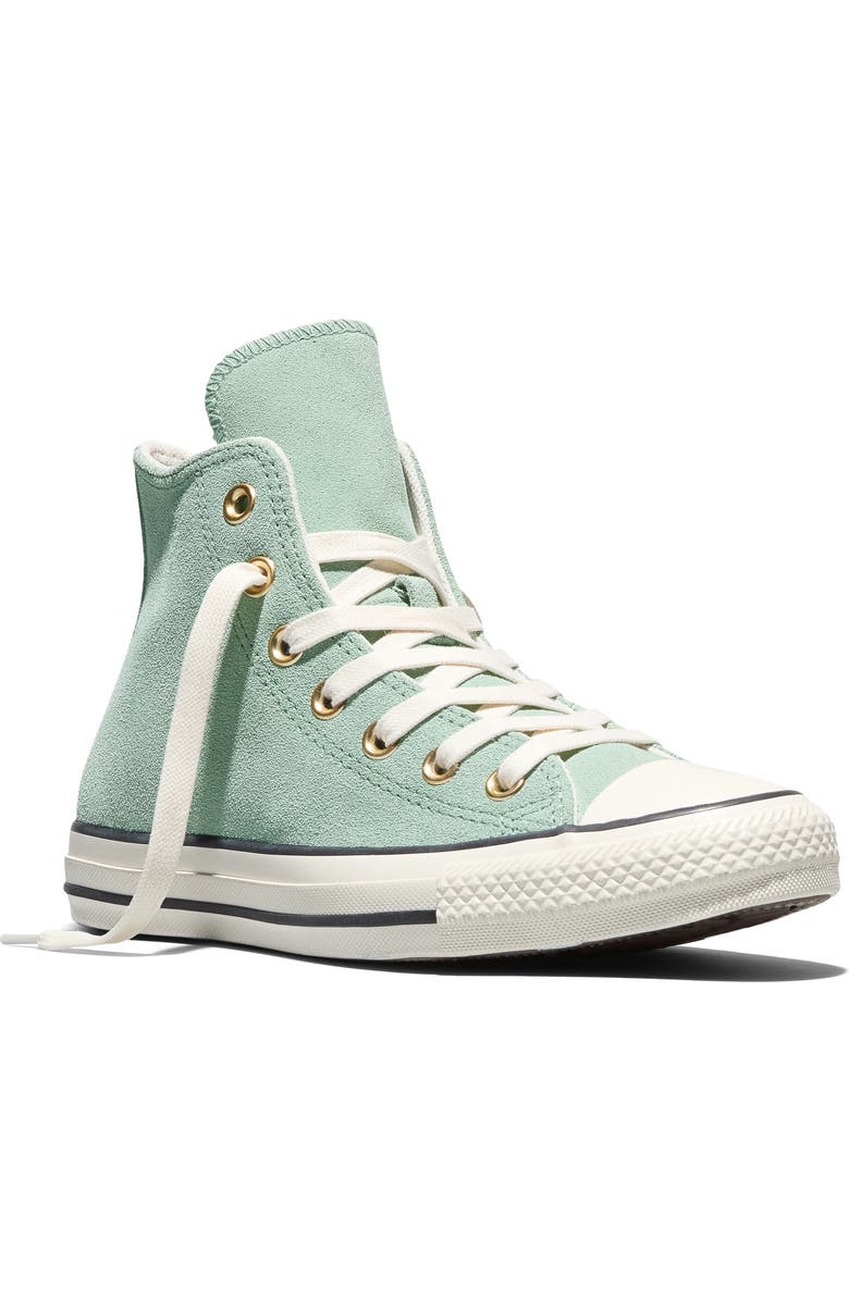 Converse Gender Inclusive Chuck Taylor All Star Suede High Top Sneaker, Main, color, Thyme Again/ Egret/ Black