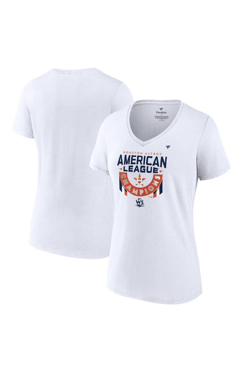 FANATICS Women's Fanatics Branded White Houston Astros 2022 American League Champions Locker Room Plus Size V-Neck T-Shirt, Main, color, 