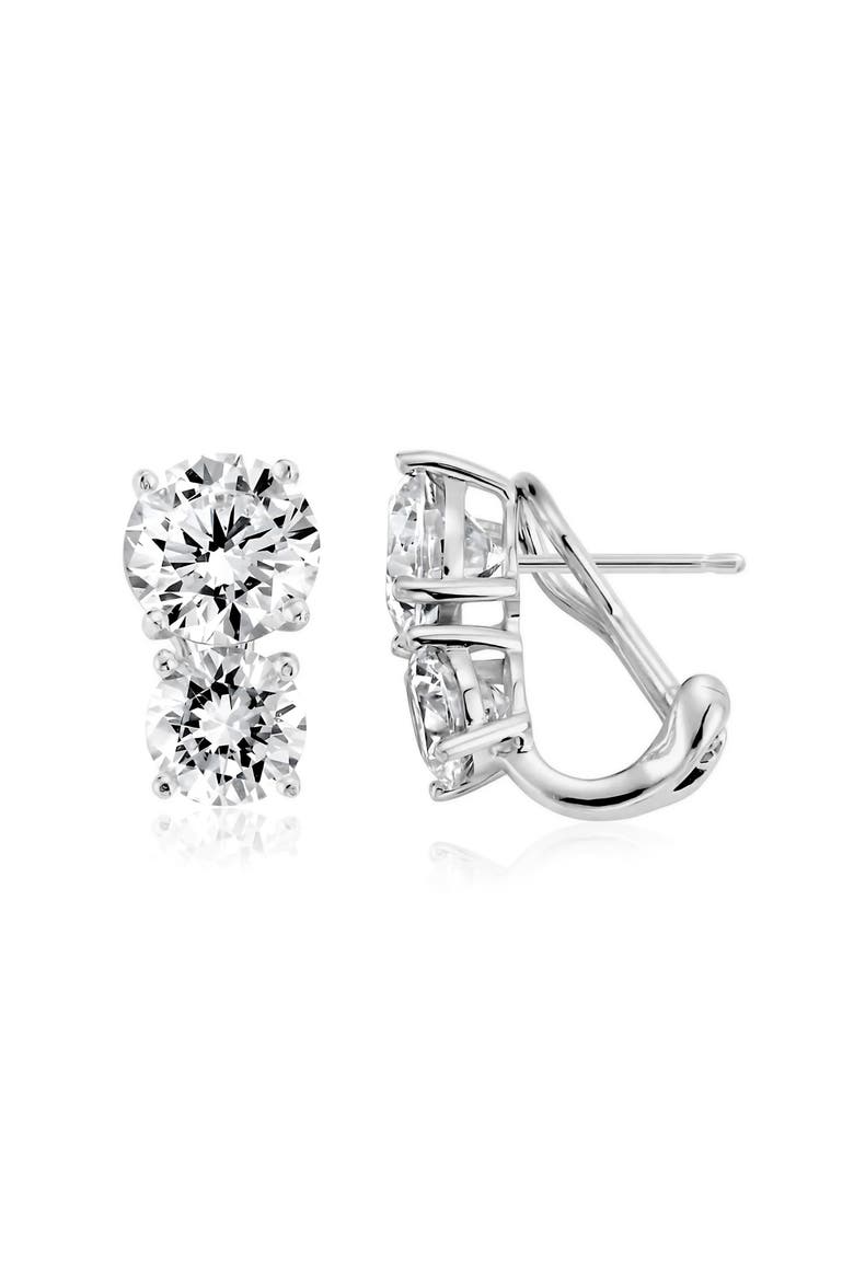 Cubic Zirconia Stud Earrings, Main, color, PURE PLATINUM/ CLEAR STONE