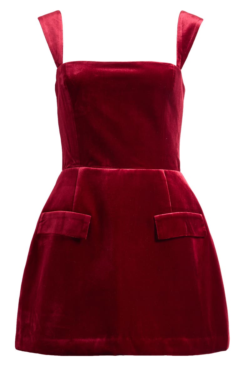 Bethany Velvet Skort Romper, Alternate, color, SCARLET
