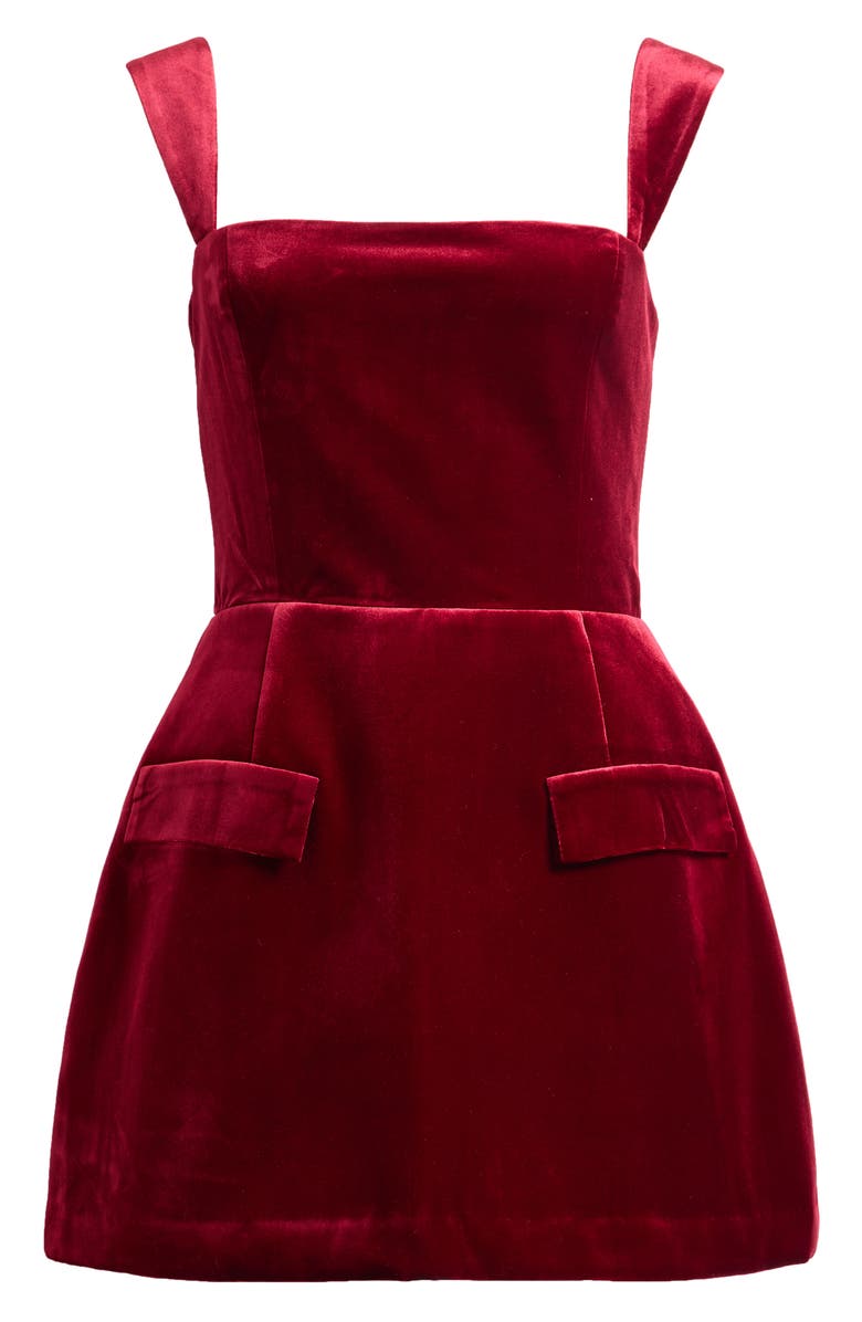 Amanda Uprichard Bethany Velvet Skort Romper, Alternate, color, Scarlet