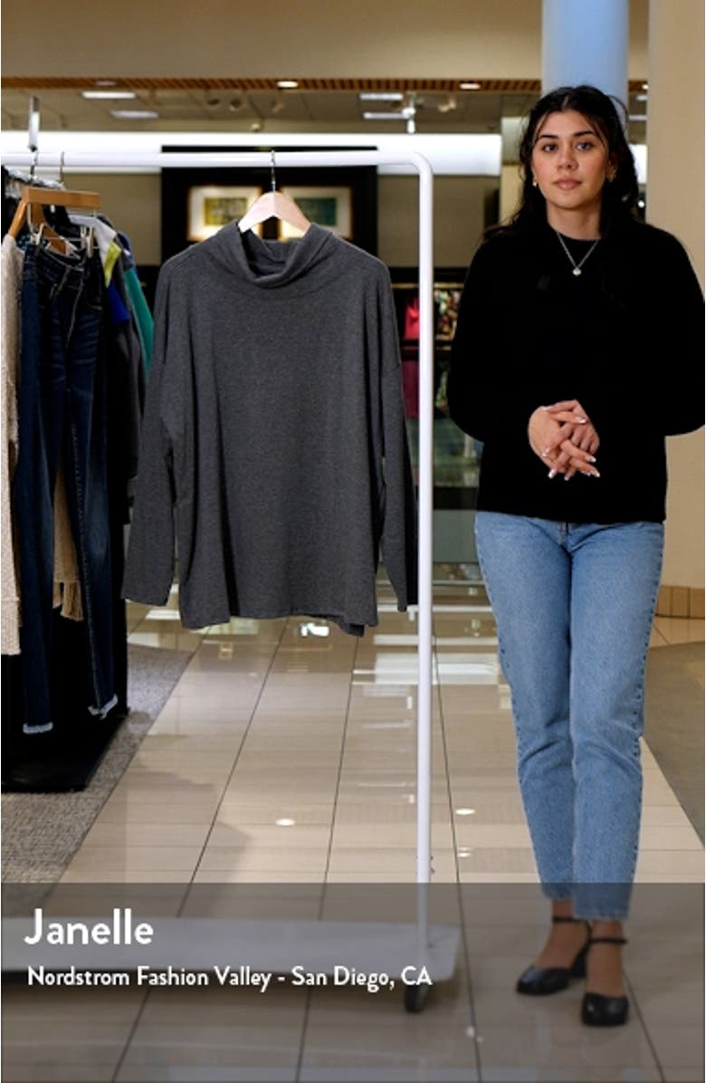 Drapey Funnel Neck Brushed Terry Tunic, sales video thumbnail