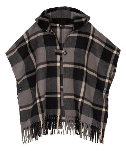 Windowpane Hooded Ruana