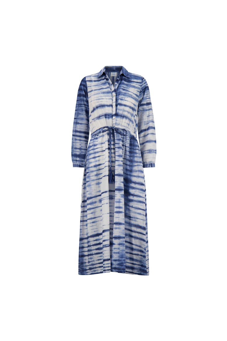 Anais Women's Button Front Shirtdressn Navy Shibori, Main, color, Navy