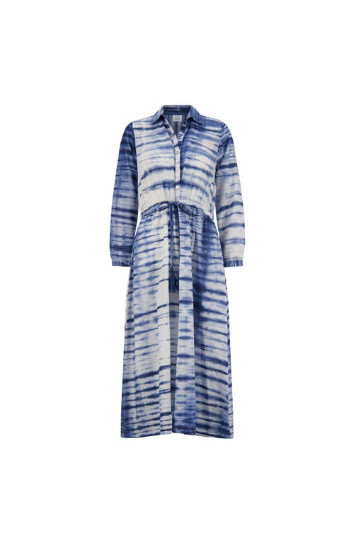 Mer St. Barth Button Front Shirtdressn Navy Shibori In Navy