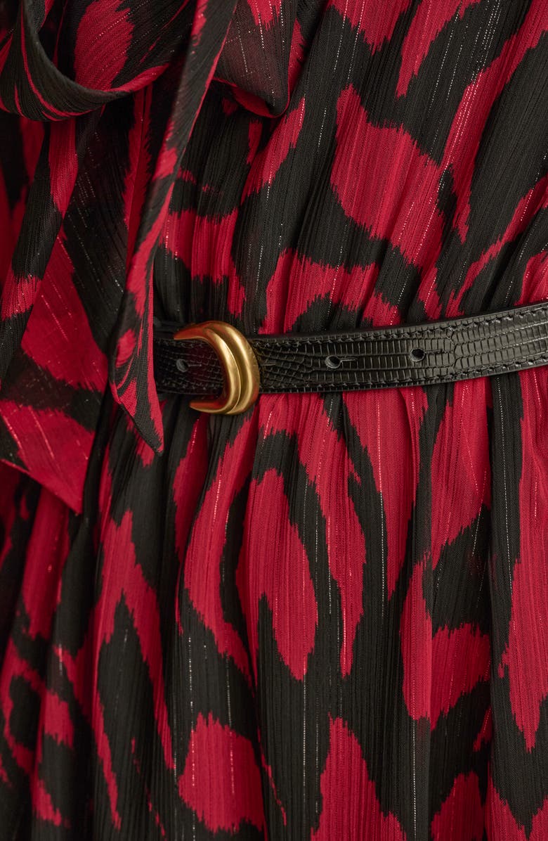 Donna Karan New York Print Belted Long Sleeve Maxi Dress, Alternate, color, 