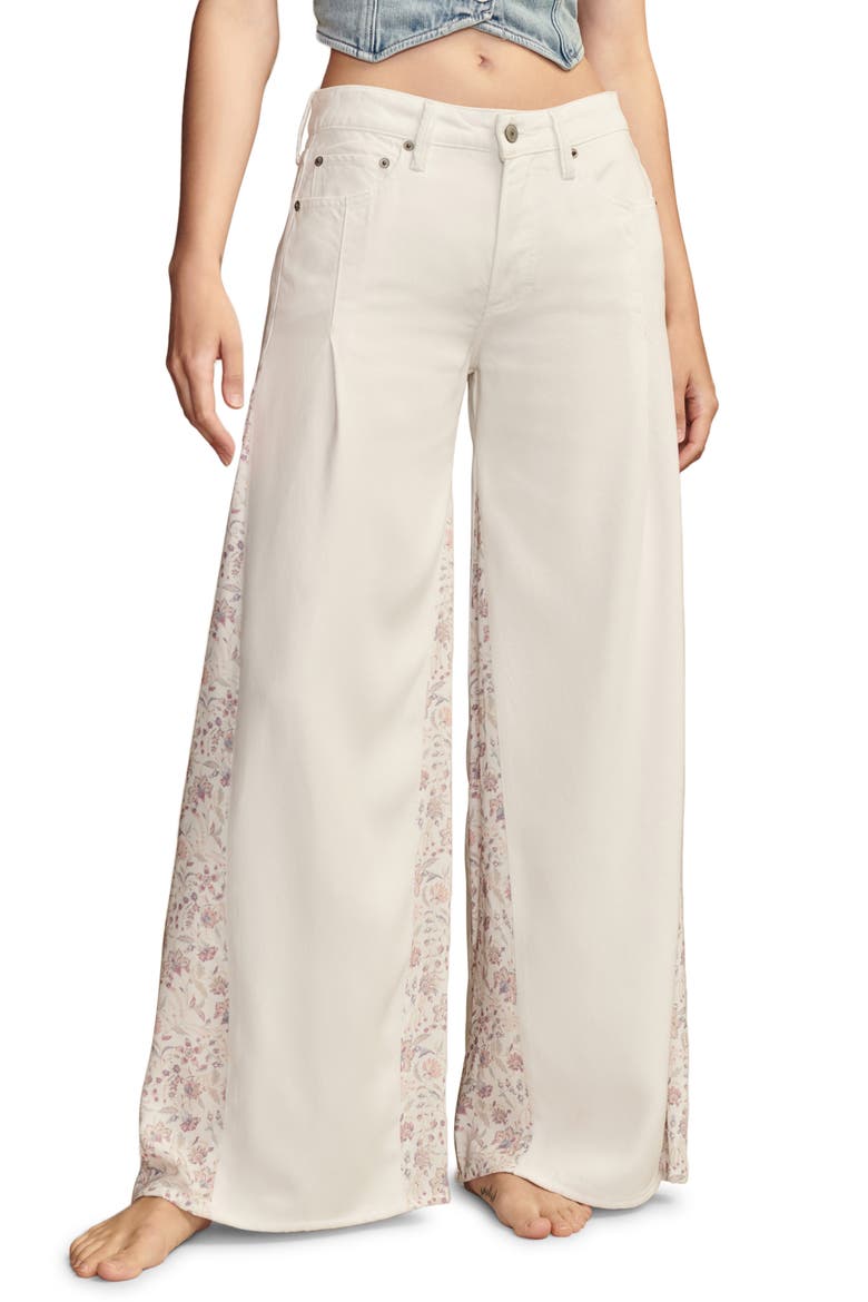 Floral Inset Palazzo Jeans, Main, color, SWEET SPRING