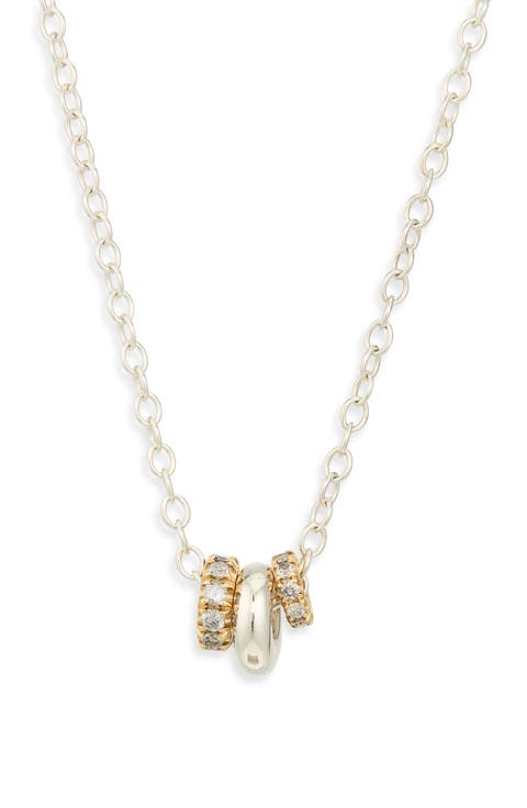 Vesta Sterling Silver & 18K Gold Diamond Pendant Necklace (Nordstrom Exclusive)