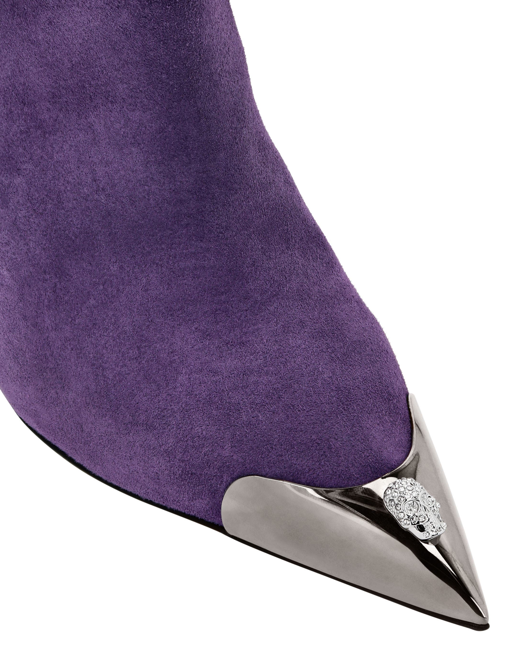 PHILIPP PLEIN Suede Boots Wedge Women, Alternate, color, Purple