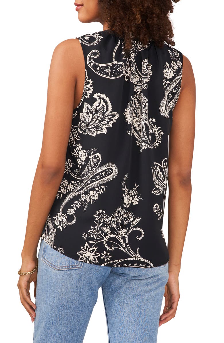 Vince Camuto Blooming Paisley Print Split Neck Top, Alternate, color, 