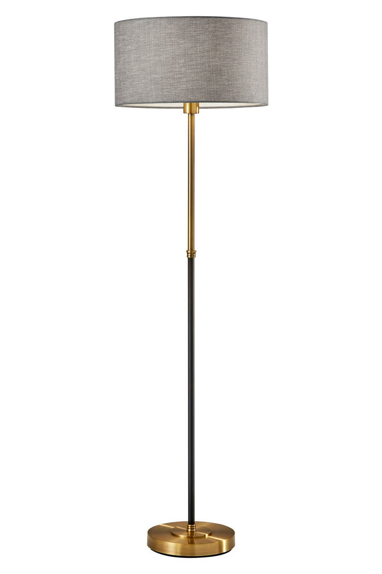 Bergen Floor Lamp, Main, color, BLACK / ANTIQUE BRASS