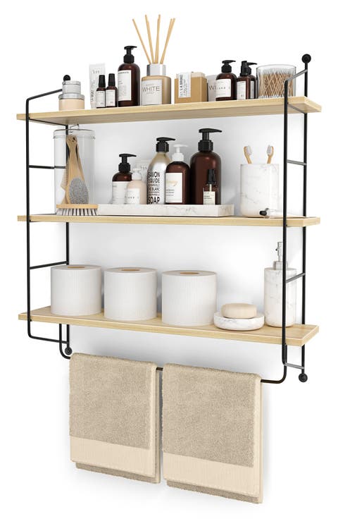 3-Tier Wooden Floating Shelf