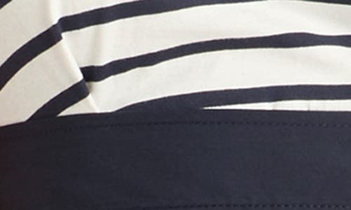 Cinq À Sept Mahlia Stripe Ruffle Minidress In Navy/navy