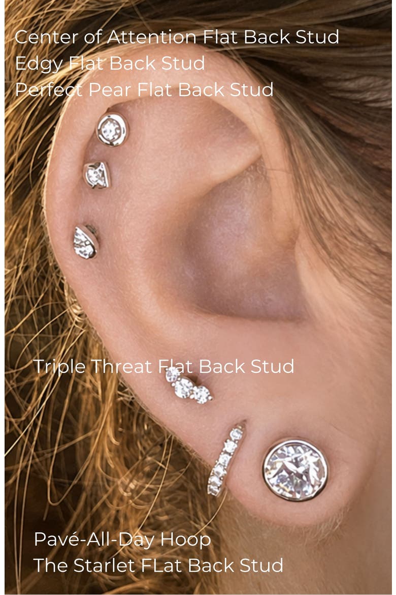 Center-of-Attention Flat Back Stud, Alternate, color, Yellow Gold