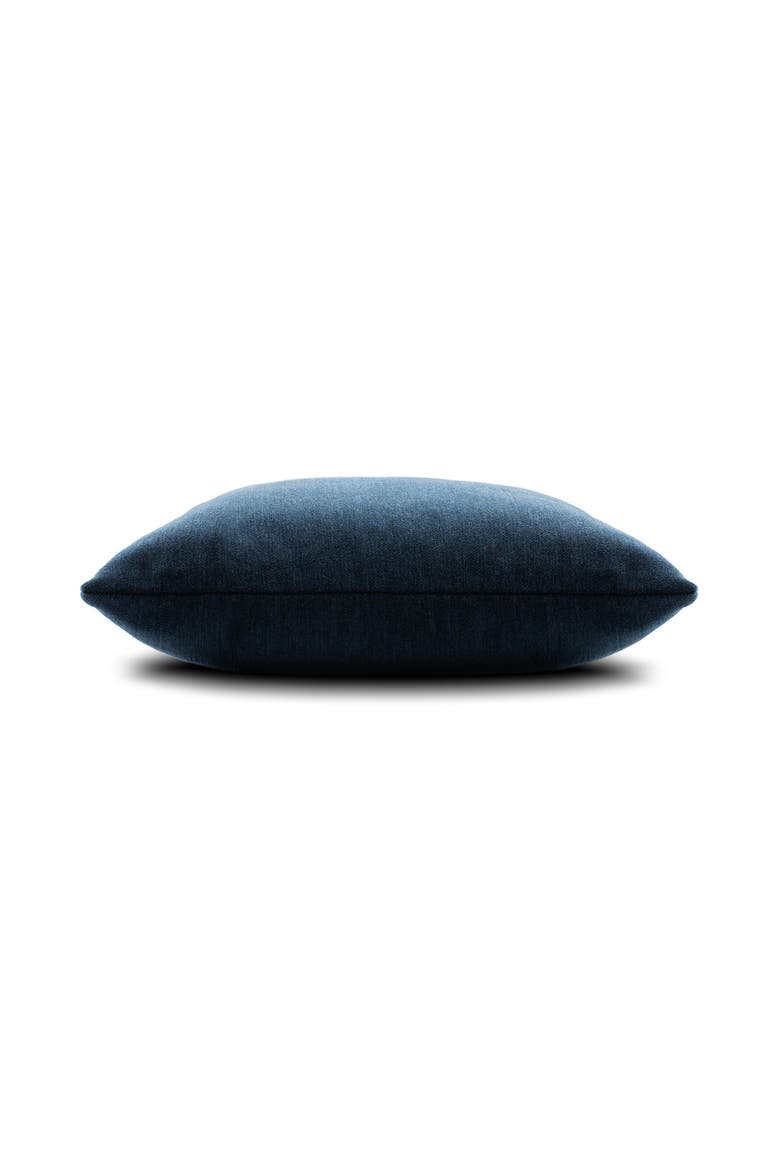 Luxe Velour Plush Chenille Indoor & Outdoor Woven Accent Pillow, Alternate, color, Indigo