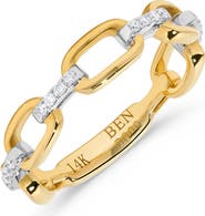 H.J. Namdar Diamond Link Stacking Ring