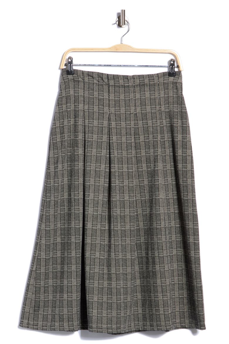Plaid Pleated Skirt, Main, color, BLACK/ CREAM PLAID