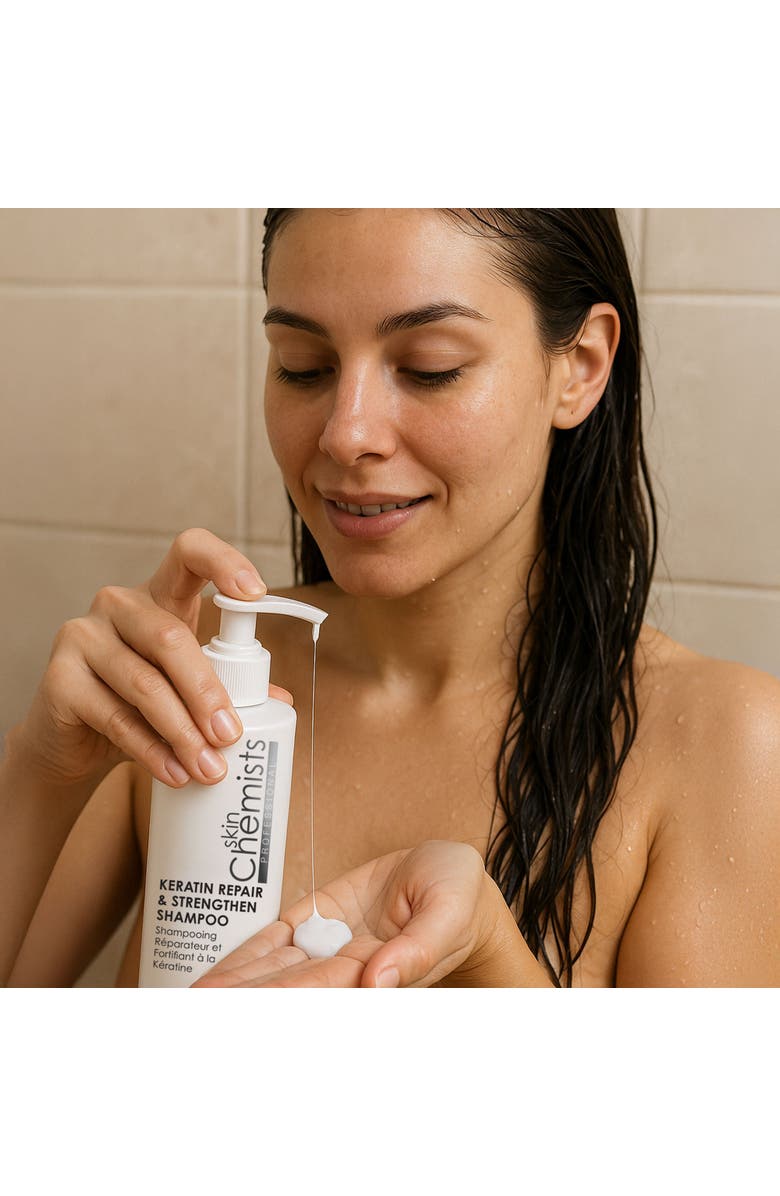 SKINCHEMISTS Keratin Repair & Strengthen Shampoo 250ml, Alternate, color, White