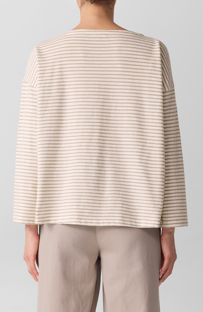 Eileen Fisher Organic Cotton High-Low Top, Alternate, color, Wheat