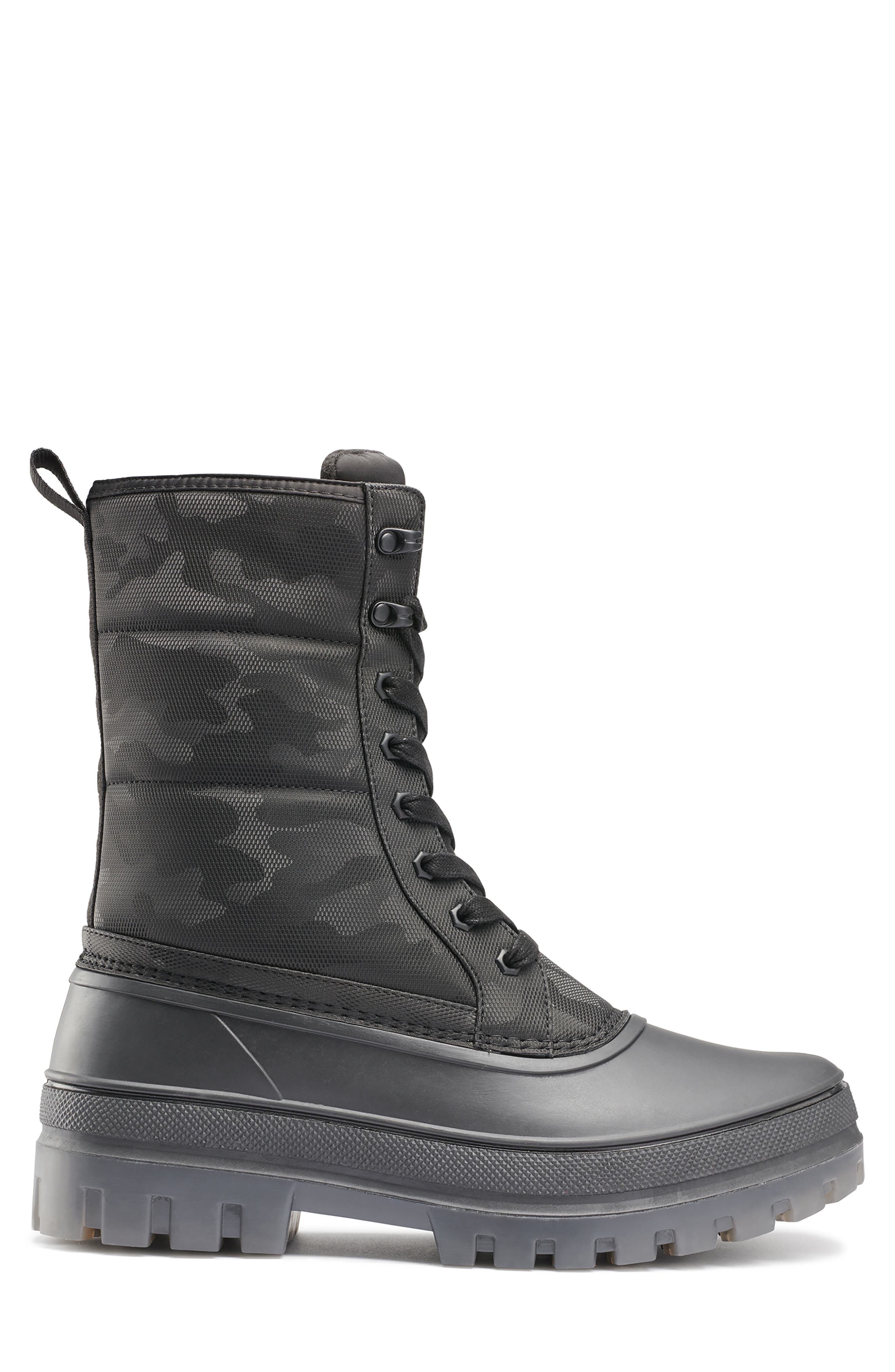 KARL LAGERFELD PARIS Water Resistant Camo Boot, Alternate, color, Black