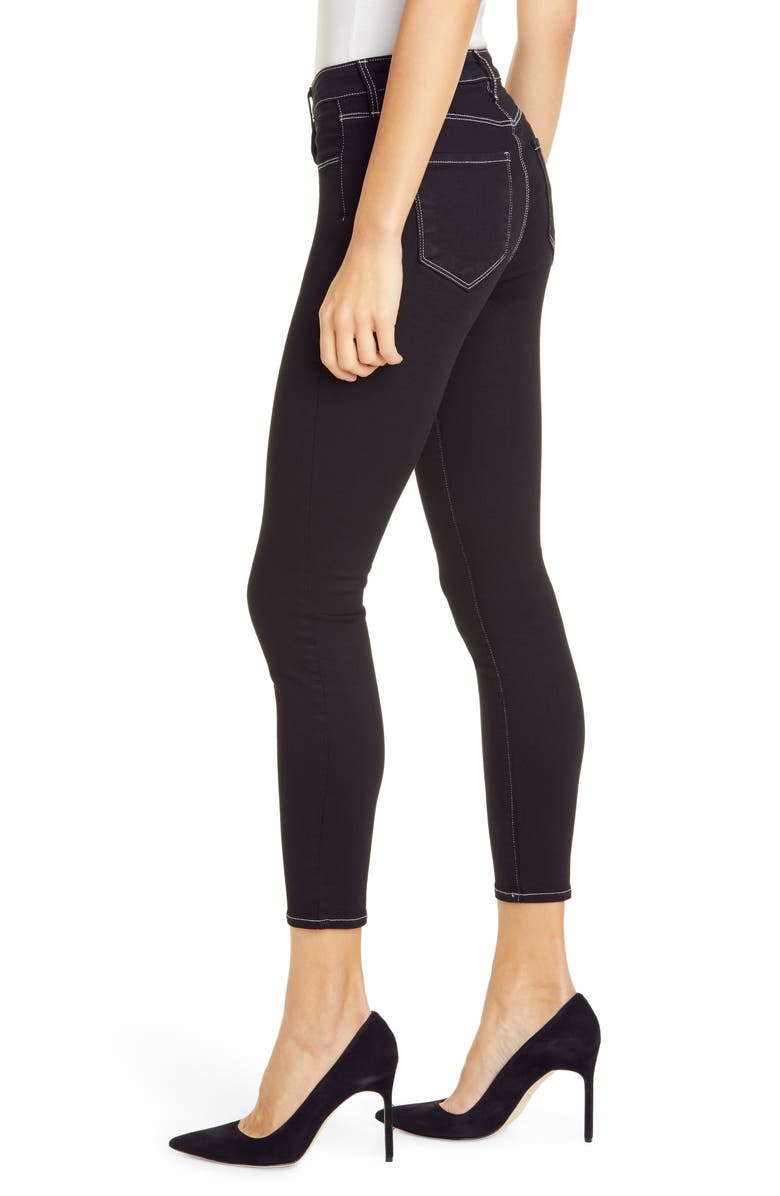 L'AGENCE Margot Contrast Stitch Crop Skinny Jeans, Alternate, color,