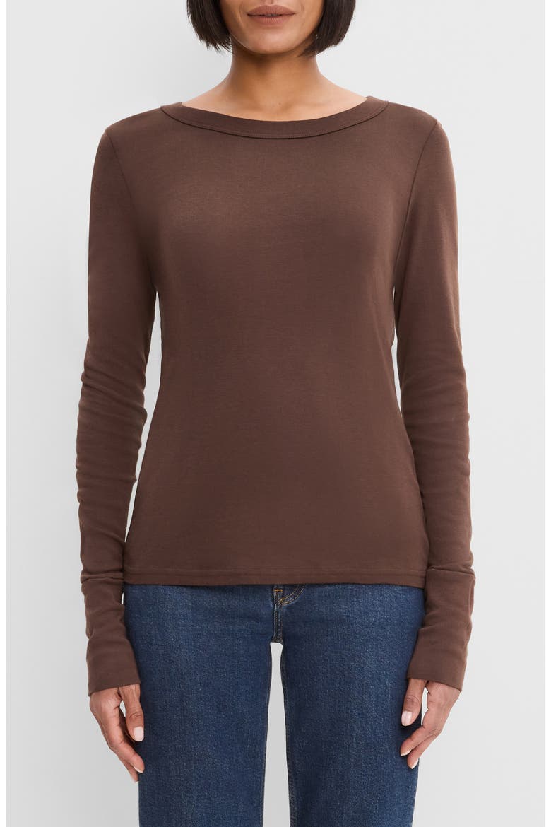 Kelso Wide Crewneck Long Sleeve T-Shirt, Main, color, MOLASSES