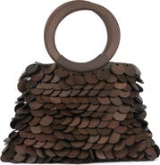 Jeffrey Campbell Arianna Wooden Disc Handheld Bag